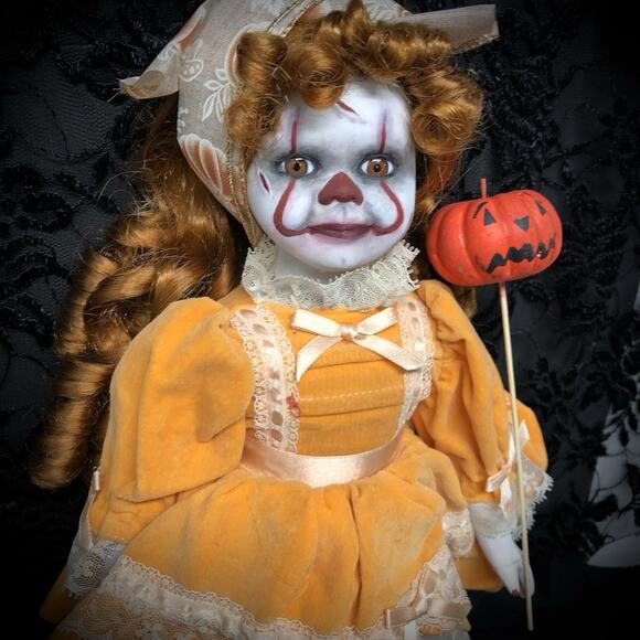 OOAK Creepy Odd 16” Haunted Ghost Clown Doll Scary Halloween Horror Art Doll - Picture 15 of 16